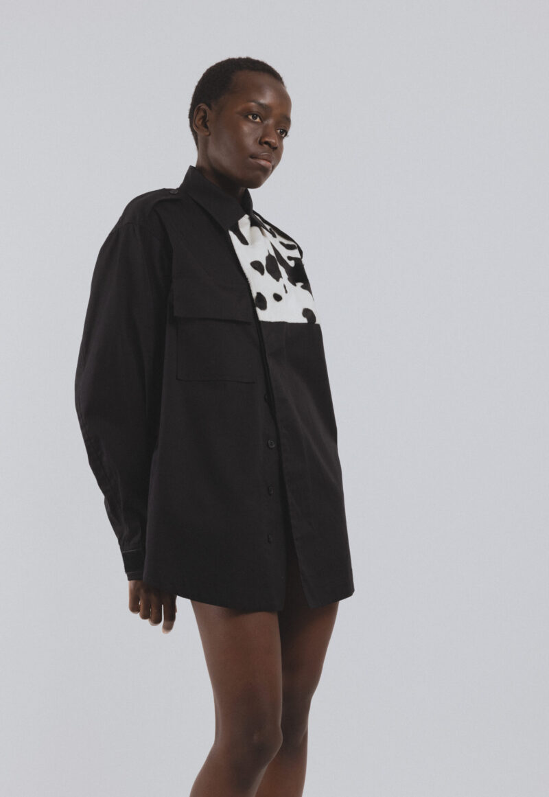 Asymmetric panel shirt